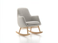 Schaukelstühle Stoff 78x80x92 cm - Beige und Natur - mit Holzgestell