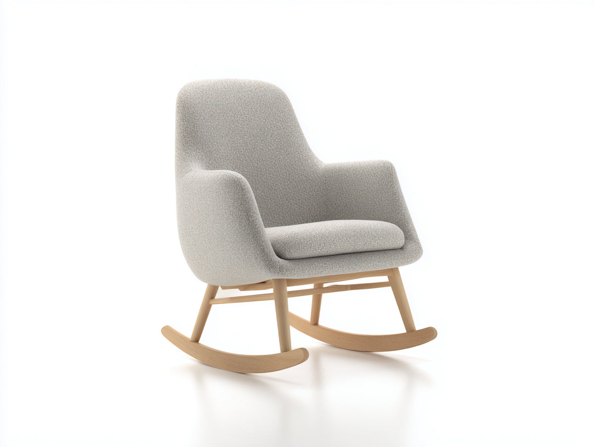Schaukelstühle Stoff 78x80x92 cm - Beige und Natur - mit Holzgestell