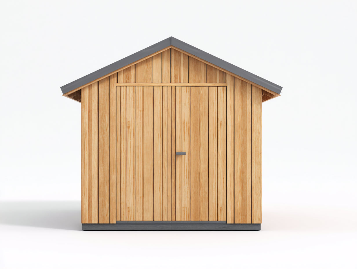 Gartenhäuser aus Holz 240x180x220 cm - Natur-Anthrazit - Gerätehaus mit Doppeltür für Garten