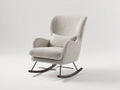 Schaukelstühle Polstersessel Strukturstoff 95x76x92 cm - Beige-Schwarz-Dunkelbraun - modernes Design mit Holzkuven