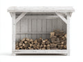Kaminholzregal aus Holz 180 x 70 x 160 cm - Weiß - Überdachtes Landhausdesign für Garten und Terrasse
