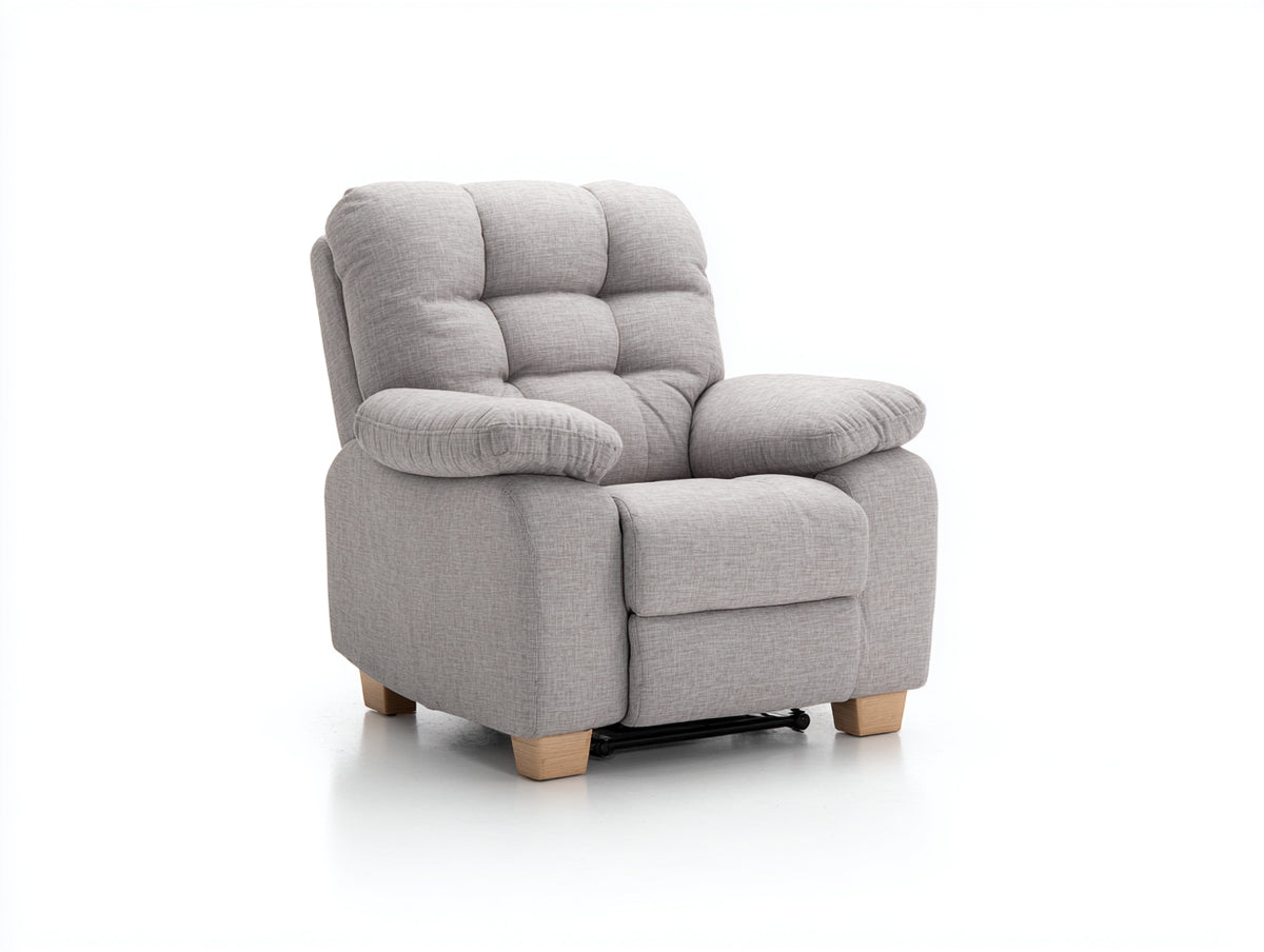 Liegesessel mit Stoffbezug 95 x 90 x 105 cm - Hellgrau - Gepolstertes Relaxdesign für das Wohnzimmer