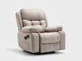 Liegesessel Stoff 105x95x100 cm - Beige-Schwarz - gepolstertes Relaxdesign mit Getränkehalter
