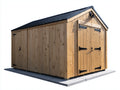 Gartenhäuser aus Holz 300 x 240 x 250 cm - Naturfarben und Schwarz - Geräumiges Gerätehaus mit Satteldach für den Garten