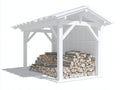 Kaminholzregal Holz 260x170x220 cm - Weiß - überdachtes Design mit offener Bauweise
