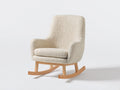 Schaukelstühle Bouclé-Stoff 80x83x98 cm - Creme und Natur - mit Holzgestell