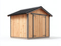 Gartenhäuser aus Holz 240 x 200 x 230 cm - Naturfarben und Dunkelgrau - Gerätehaus mit Satteldach für den Garten