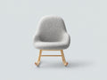 Schaukelstühle aus Stoff und Holz 82 x 72 x 96 cm - Grau und Natur - Gepolsterte Sitzschale im modernen Design